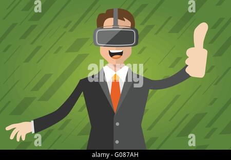 Un homme avec un casque de réalité virtuelle Illustration de Vecteur