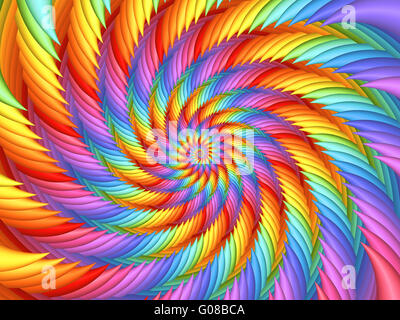 Belle fractale spirale psychédélique Rainbow Background Banque D'Images