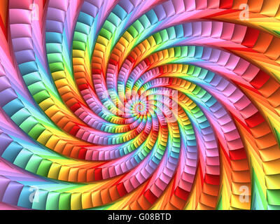 Belle fractale spirale psychédélique Rainbow Background Banque D'Images