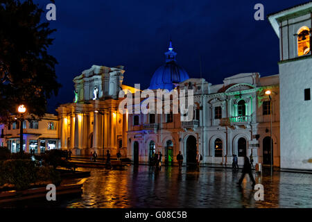 Cathédrale et Tour de l'horloge, Popayán, Colombie Banque D'Images