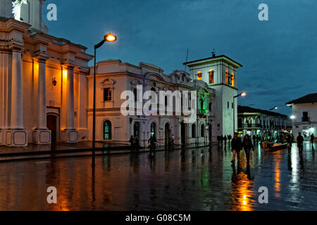 Cathédrale et Tour de l'horloge, Popayán, Colombie Banque D'Images