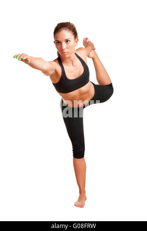 Woman Doing Yoga Banque D'Images