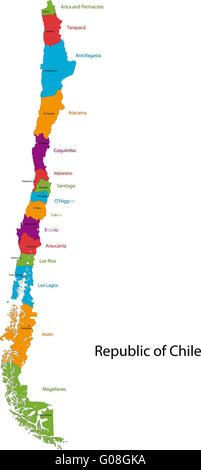 Carte de Chili Banque D'Images