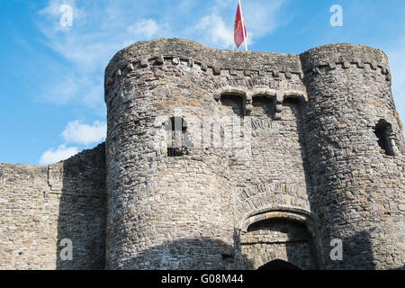 13 mètres carrés.gatehouse sur Nott Château Carmarthen Carmarthen,Ville,Carmarthenshire, Pays de Galles, Royaume-Uni Banque D'Images