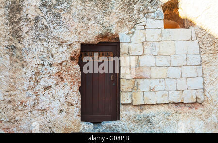 Entrée du jardin tombeau à Jérusalem, Israël Banque D'Images