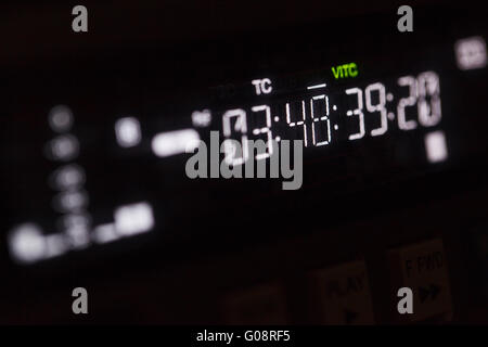 L'exécution de code temporel sur l'enregistreur vidéo professionnel. Banque D'Images