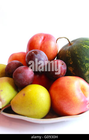 Still Life à partir de différents fruits melon, poire Banque D'Images