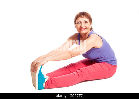 Jolie femme de 50 ans remise en forme faire Banque D'Images