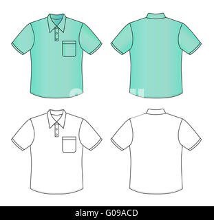 Contours polo shirt illustration isolé sur fond blanc Banque D'Images