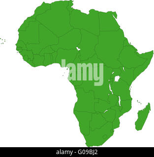 Carte de l'Afrique verte Banque D'Images