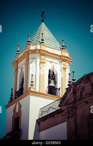 Ronda, Andalousie, Espagne Plaza del Socorro Church Banque D'Images