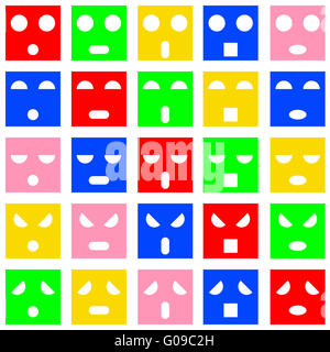 Icônes d'émotion smiley faces. Vector illustration. Banque D'Images