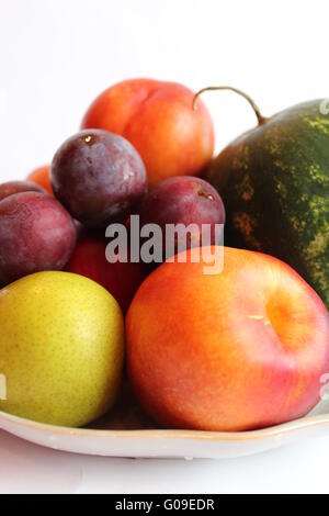 Still Life à partir de différents fruits melon, poire Banque D'Images