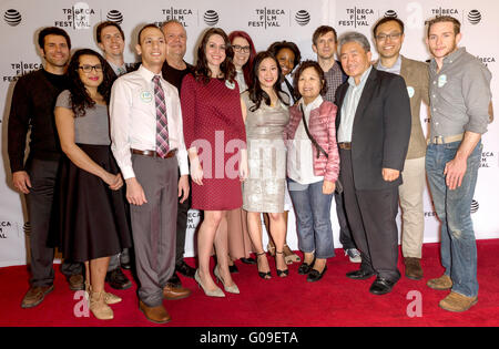 La ville de New York, USA - 14 Avril 2016 : Cast assiste à la première de - après le printemps - John à Zuccotti Theatre Banque D'Images