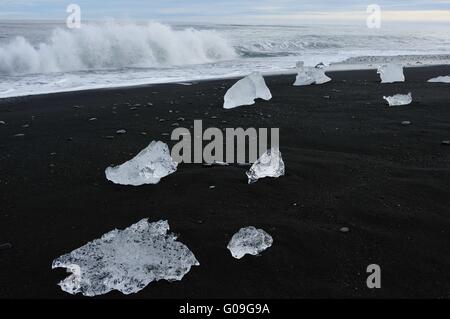 Sculptures sur glace, Jokullsarlon, Islande Banque D'Images