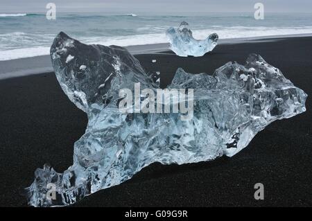 Sculptures sur glace, Jokullsarlon, Islande Banque D'Images