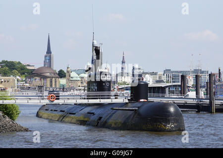 U434 Sous-marin dans le port de Hambourg, Deutschla Banque D'Images