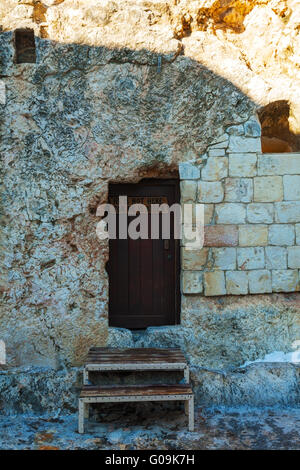 Entrée du jardin tombeau à Jérusalem, Israël Banque D'Images