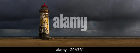 Phare de Talacre, Flintshire, au nord du Pays de Galles Banque D'Images