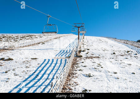 En télésiège Ski Navacerrada, Navacerrada, Madrid, Espagne, le 4 janvier 2015. Banque D'Images