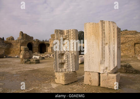 Ruines à Carthagène, Tunisie Banque D'Images