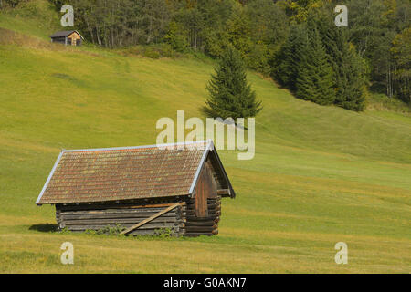 Grange à foin, Haute-Bavière, Allemagne Banque D'Images