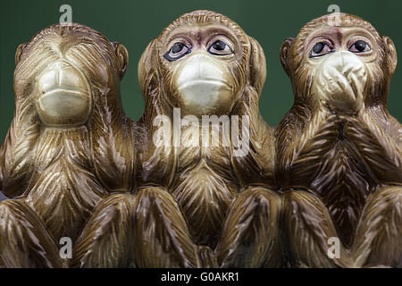 Trois Singes Sages Banque D'Images