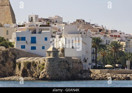 Cityscape Ibizza Vieille Ville Banque D'Images