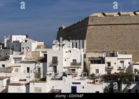 Cityscape Ibizza Vieille Ville Banque D'Images