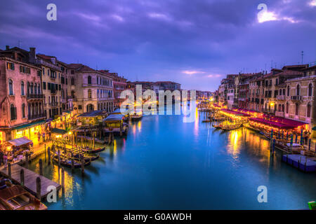 Canal Grande le soir, Italie Banque D'Images