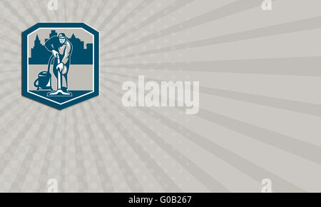 Carte de Janitor Cleaner Nettoyage de tapis vide Shield Banque D'Images