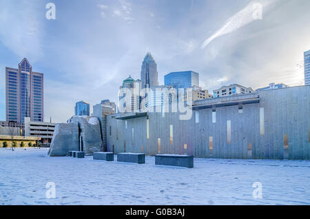 Paysages d'hiver rare autour de Charlotte, en Caroline du Nord Banque D'Images