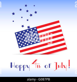 Carte de souhaits pour la fête de l'Indépendance Américaine Banque D'Images