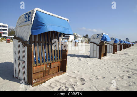 Sur la plage de dahme, mer Baltique, Allemagne Banque D'Images