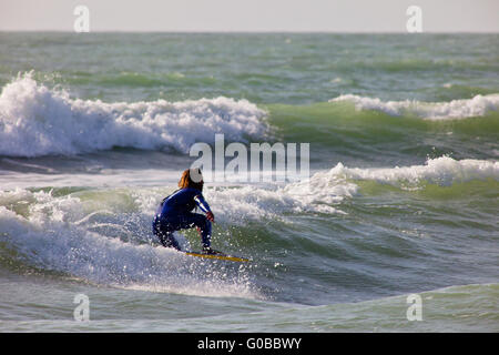 Sur Bodyboader Impoxibol 2011 Championnat 2e Banque D'Images