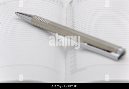 Planificateur de temps vide avec stylet Banque D'Images