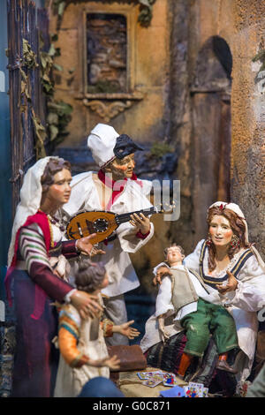 Atelier de santons dans la rue San Gregorio Armeno, Naples, Campanie, Italie du sud, de l'Europe Banque D'Images