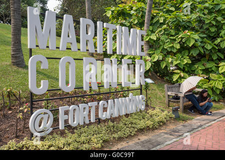 Coin maritime de Fort Canning Park, Singapore Banque D'Images