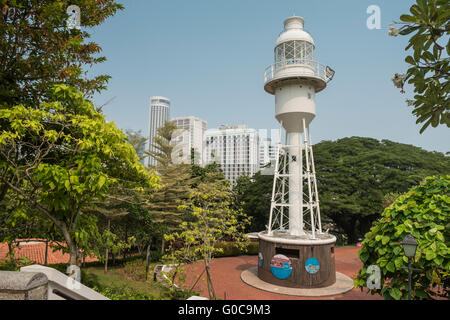 Phare de coin maritime de Fort Canning Park, Singapore Banque D'Images