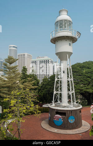 Phare de coin maritime de Fort Canning Park, Singapore Banque D'Images