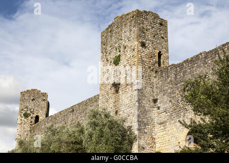 Monteriggioni, mur médiéval anneau, Toscane, Italie Banque D'Images