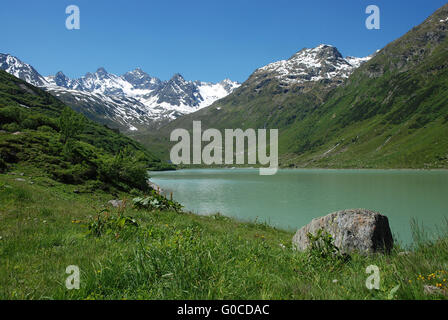 Paysage alpin dans le Montafon, Vermuntreservoir Banque D'Images