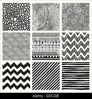 Abstract Hand Drawn Seamless Motifs d'arrière-plan Banque D'Images