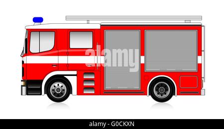 Camion de big red isolated on white Banque D'Images