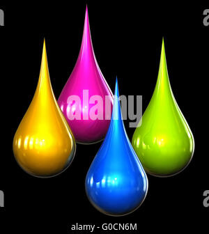 gouttes de couleur Banque D'Images