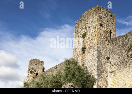 Monteriggioni, mur médiéval anneau, Toscane, Italie Banque D'Images