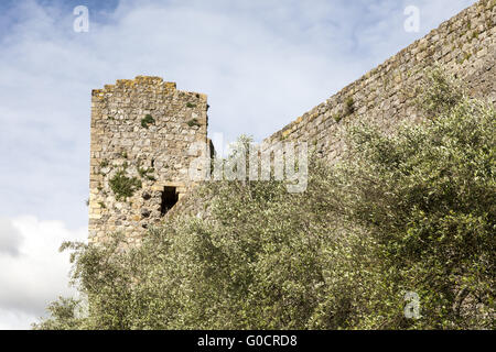 Monteriggioni, mur médiéval anneau, Toscane, Italie Banque D'Images