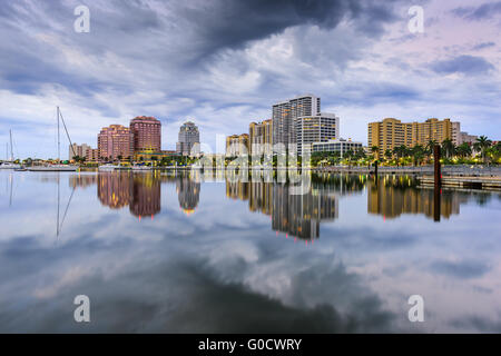 West Palm Beach, Floride, États-Unis d'Intracoastal Waterway. Banque D'Images