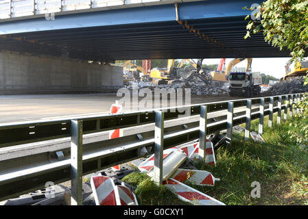 Démolition de pont de l'autoroute Banque D'Images