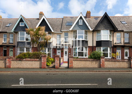 English street de maisons mitoyennes, sans garé Banque D'Images